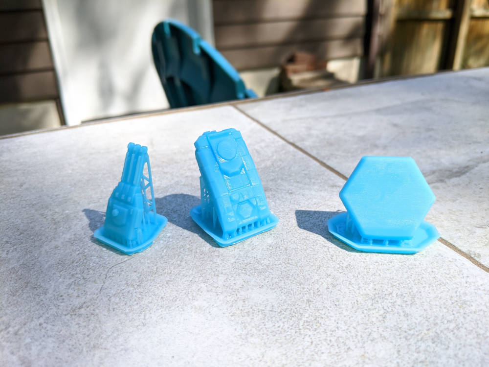 Printed part on supports